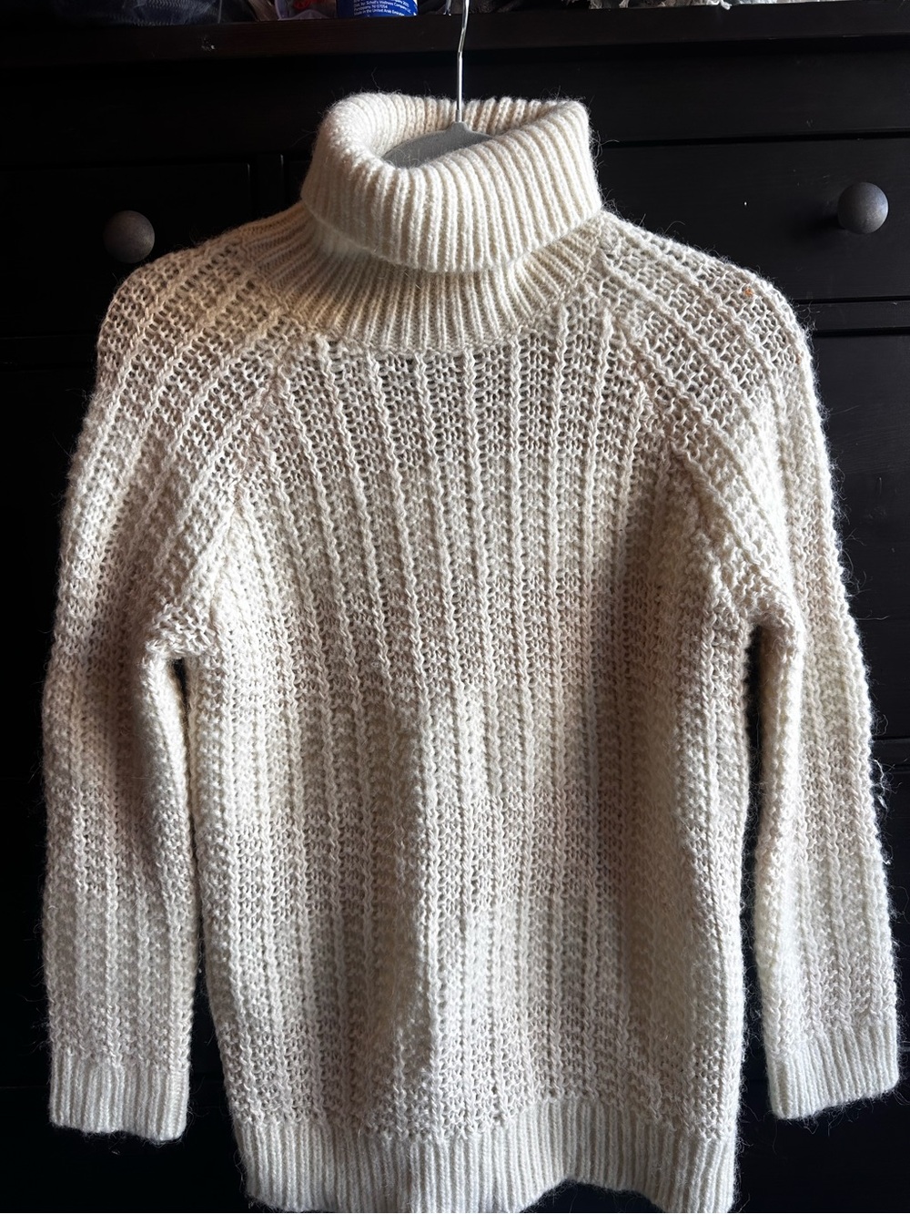 Ralph Lauren white cream chunky knit turtleneck sweater womens S NWT